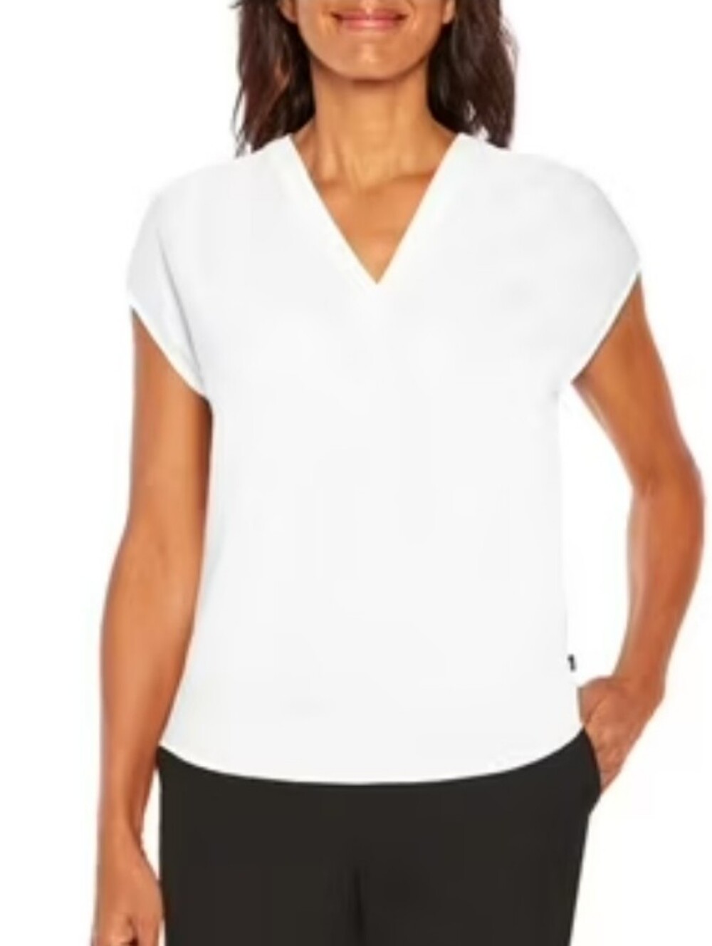 NWT Banana Republic Women’s White V-Neck Short Sleeve Top